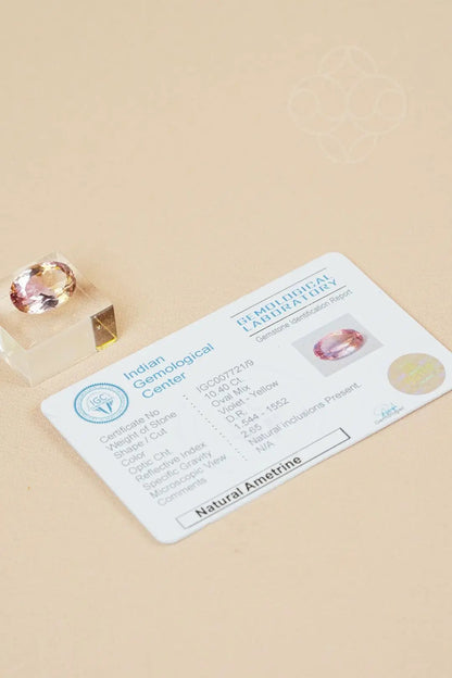 Light-Coded Ametrine - 10.4 Ct