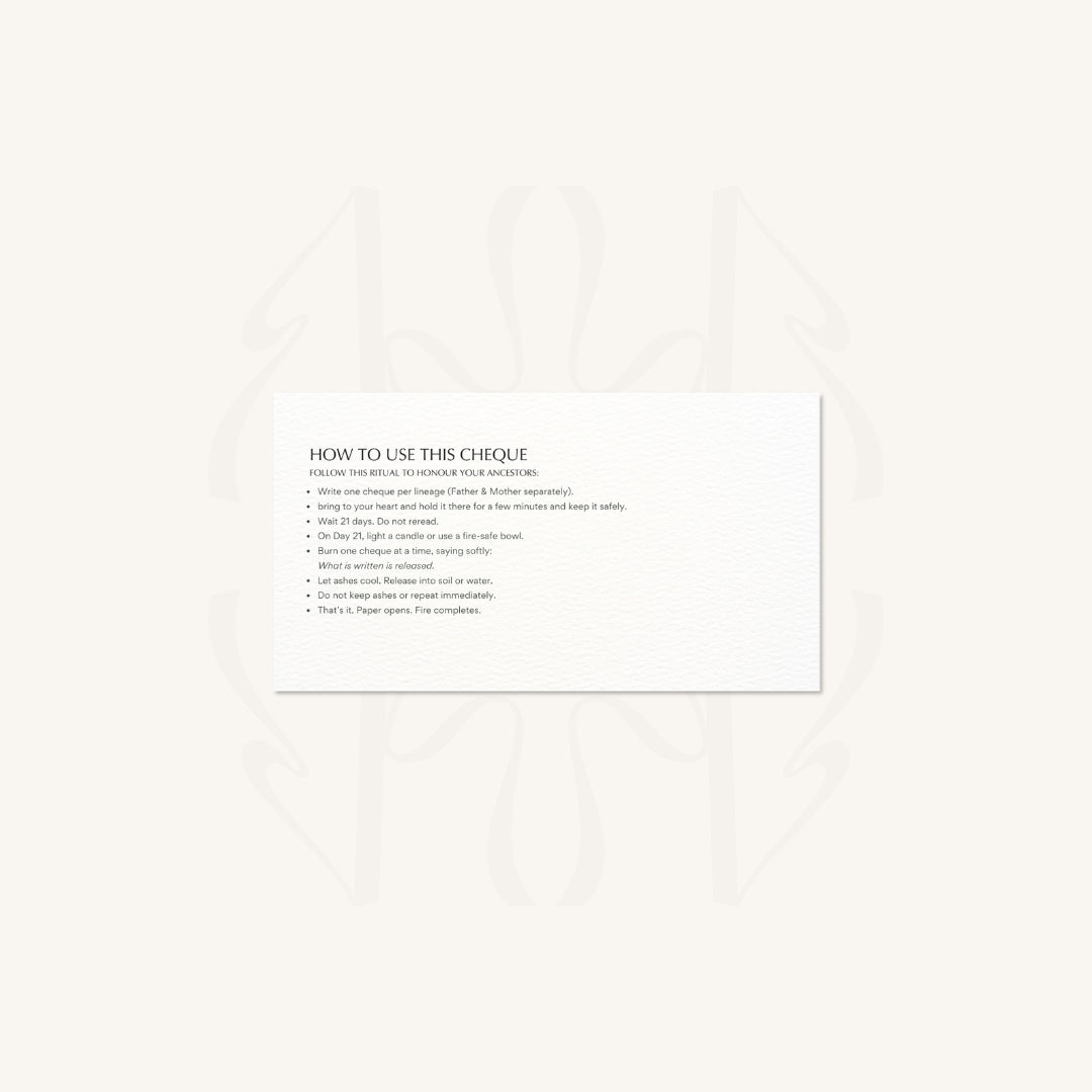 'I Honour My Ancestor' Cheque  cards