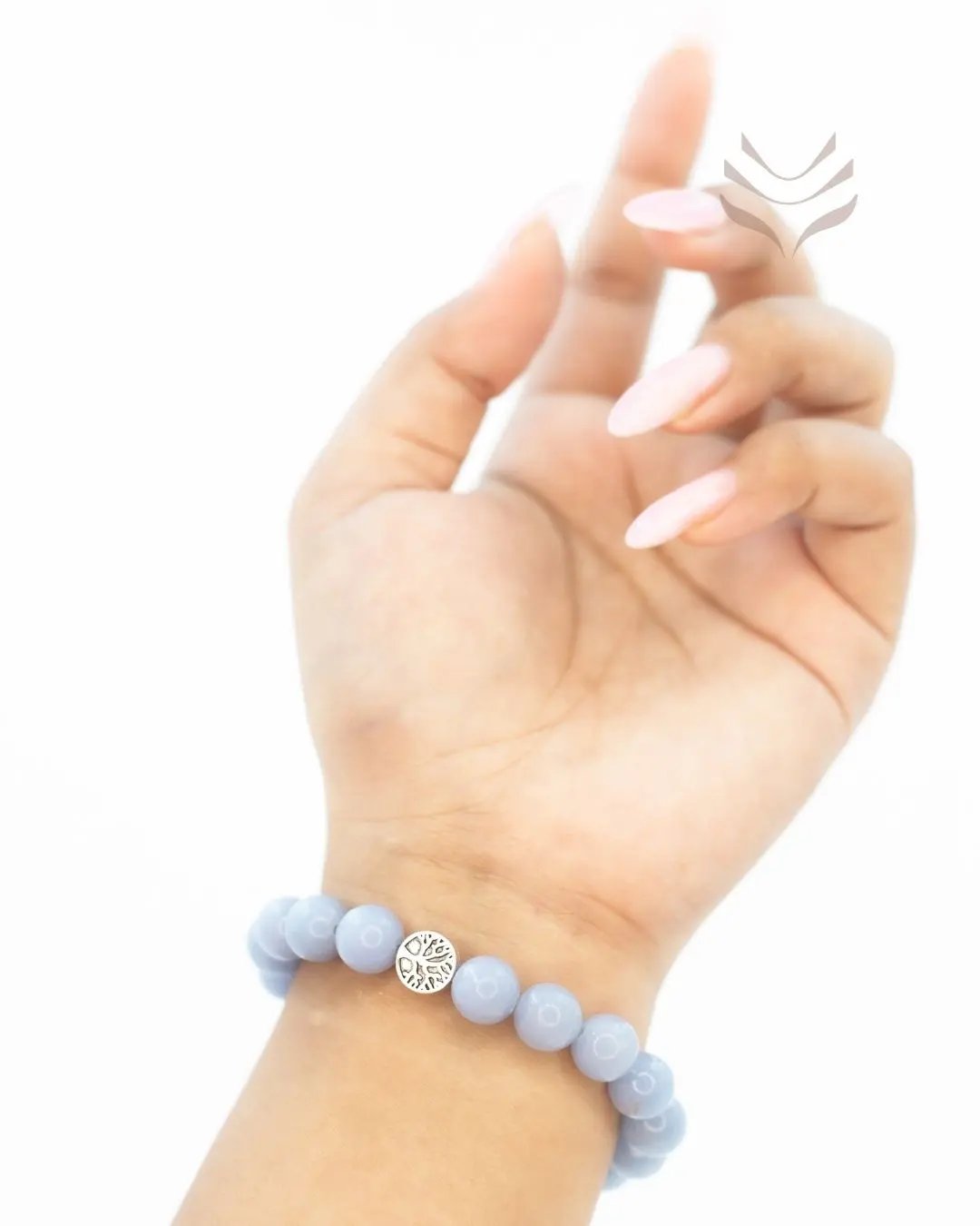 Healing Angelite Bracelet for Emotional Balance and Peace