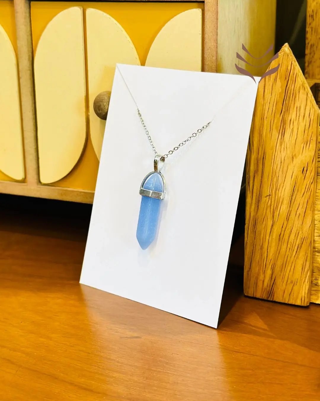 Healing Angelite Pendant for Spiritual Connection and Protection