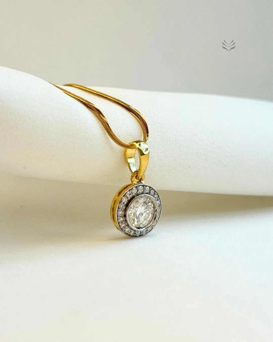 Athena Multi-moissanite Round Silver Gold-plated Pendant 