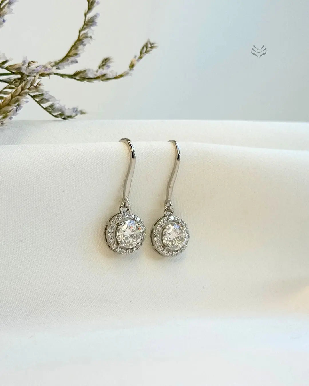 Athena Multi-moissanite Round Silver Loop Earrings 