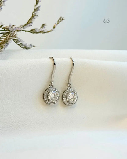 Athena Multi-moissanite Round Silver Loop Earrings 