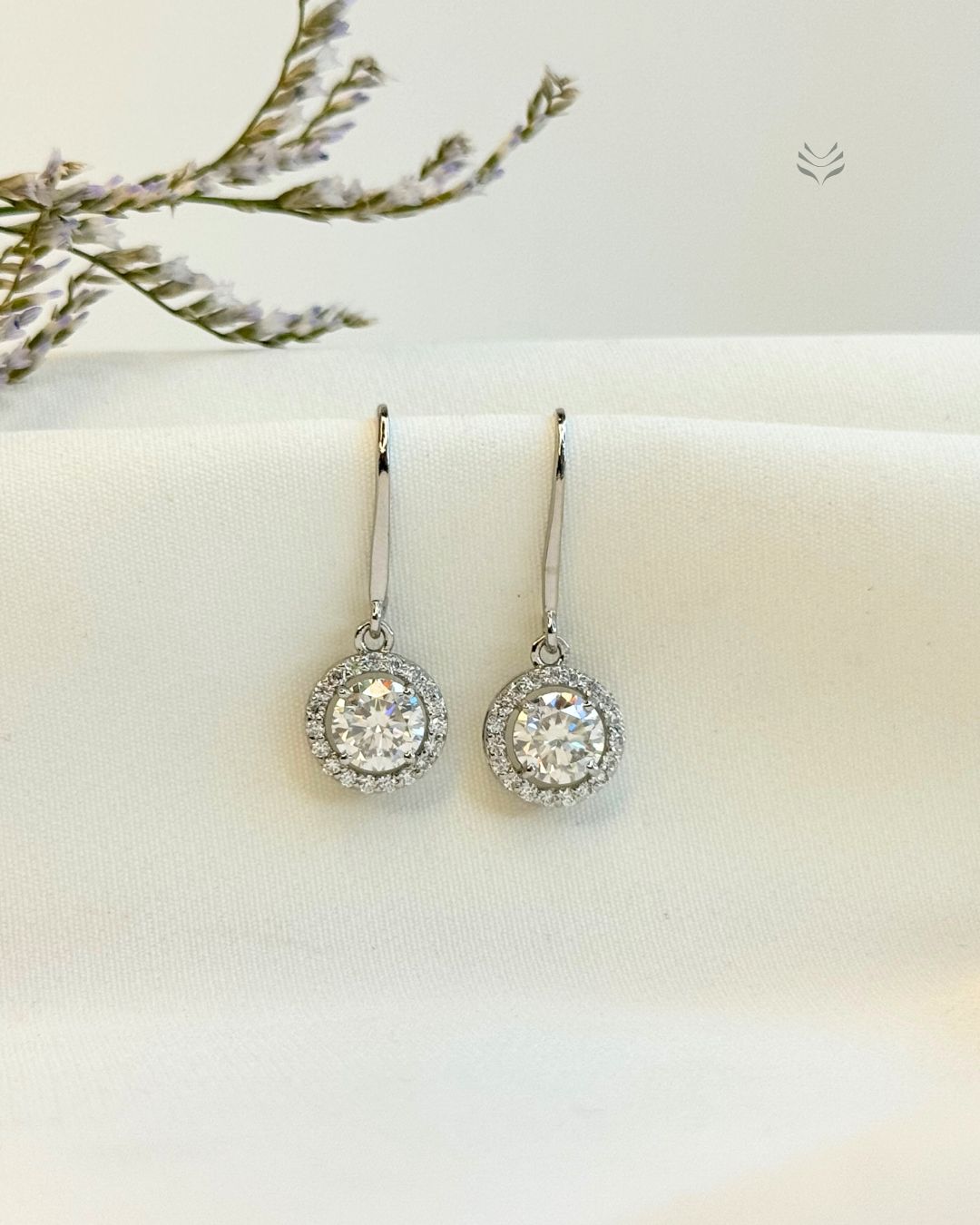 Athena Multi-moissanite Round Silver Loop Earrings 