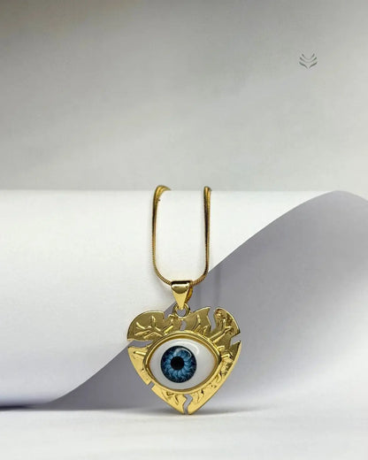 BACK TO THE SENDER EVIL EYE - HEART PENDANT