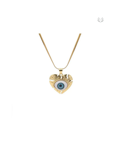 BACK TO THE SENDER EVIL EYE - HEART PENDANT