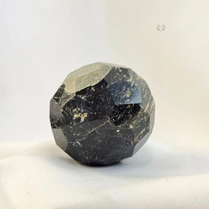 Black Tourmaline Faceted Sphere Small 