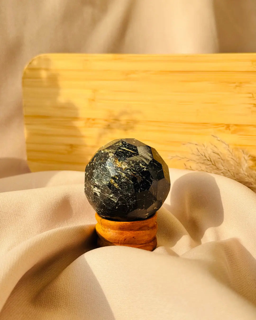 Black Tourmaline Sphere ( House Protection from Evil Eye ) Small 