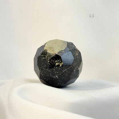 Black Tourmaline Faceted Sphere Small 