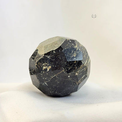 Black Tourmaline Faceted Sphere Small 
