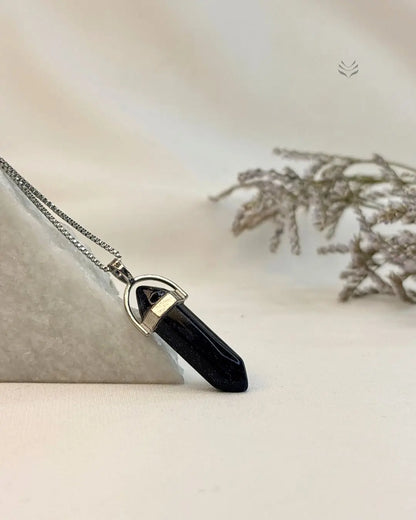 Blue Gold Stone: Double Terminated Pendant 
