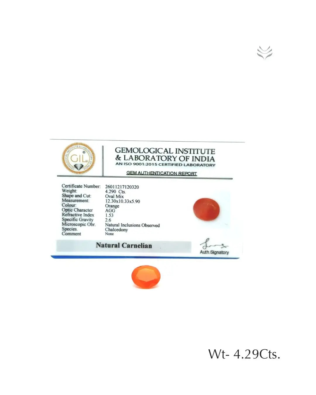 Carnelian - 4.29 Ct  Gemstones
