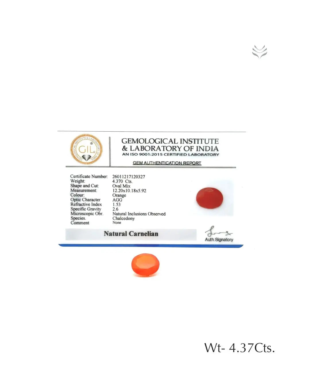 Carnelian - 4.37 Ct  Gemstones