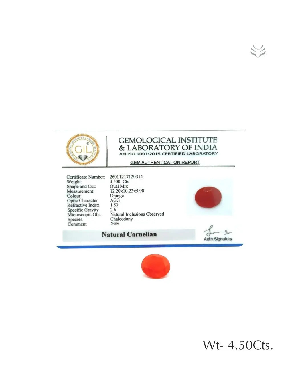 Carnelian - 4.50 Ct  Gemstones