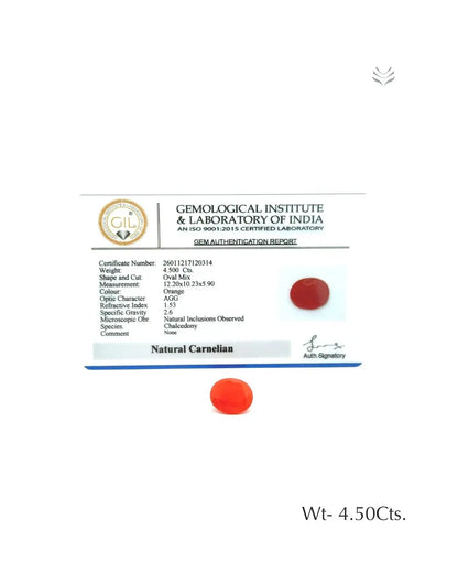 Carnelian - 4.50 Ct  Gemstones