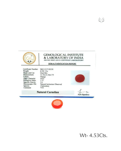Carnelian - 4.53 Ct  Gemstones