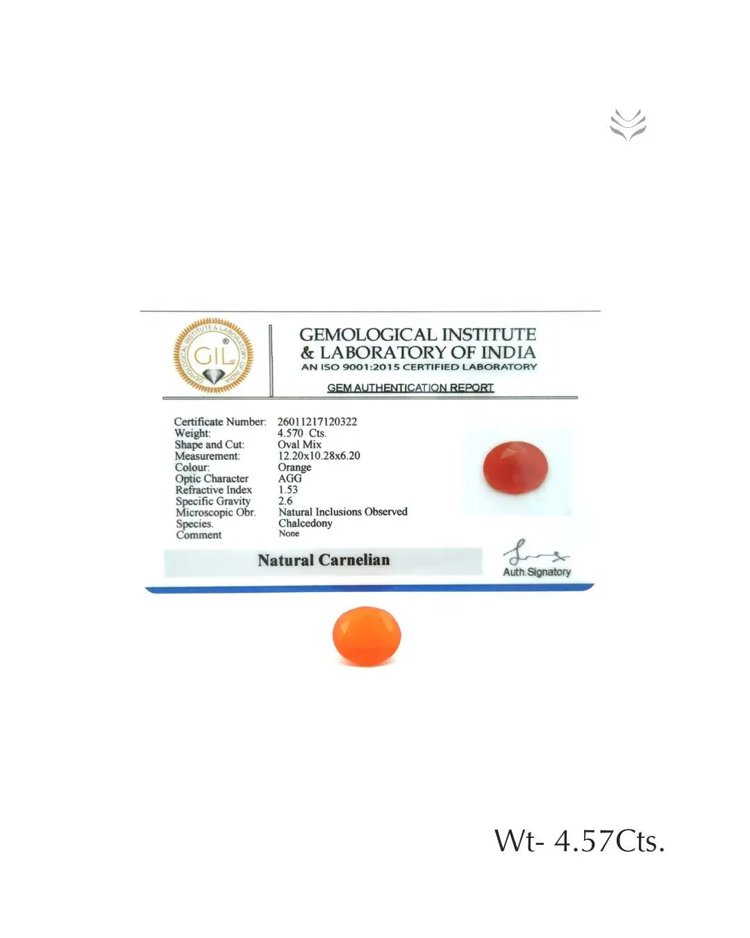Carnelian - 4.57 Ct  Gemstones