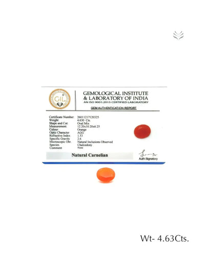 Carnelian - 4.63 Ct  Gemstones