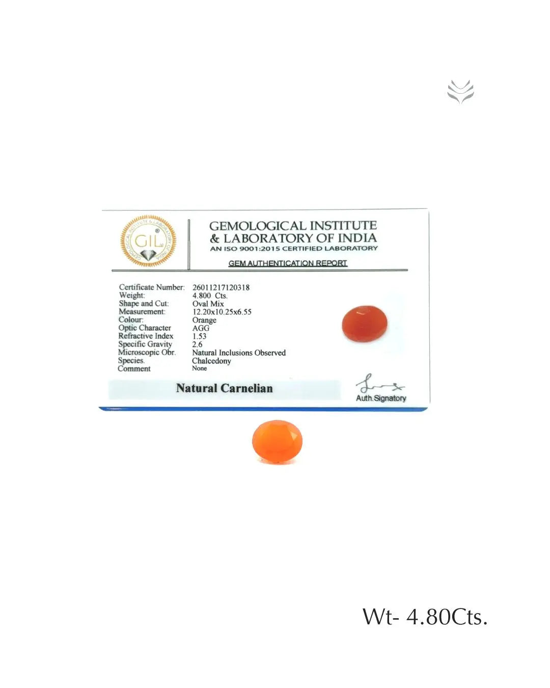 Carnelian - 4.80 Ct  Gemstones