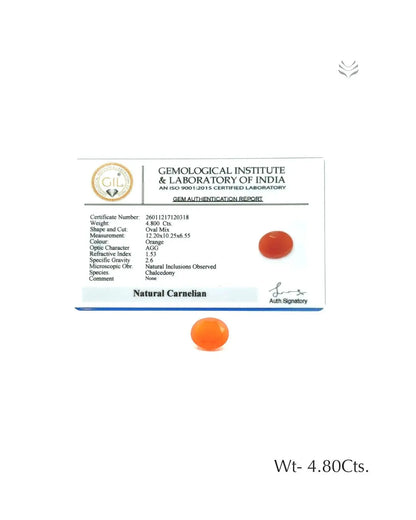 Carnelian - 4.80 Ct  Gemstones