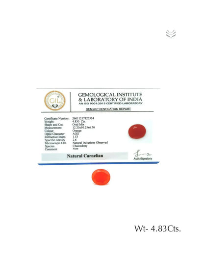 Carnelian - 4.83 Ct  Gemstones