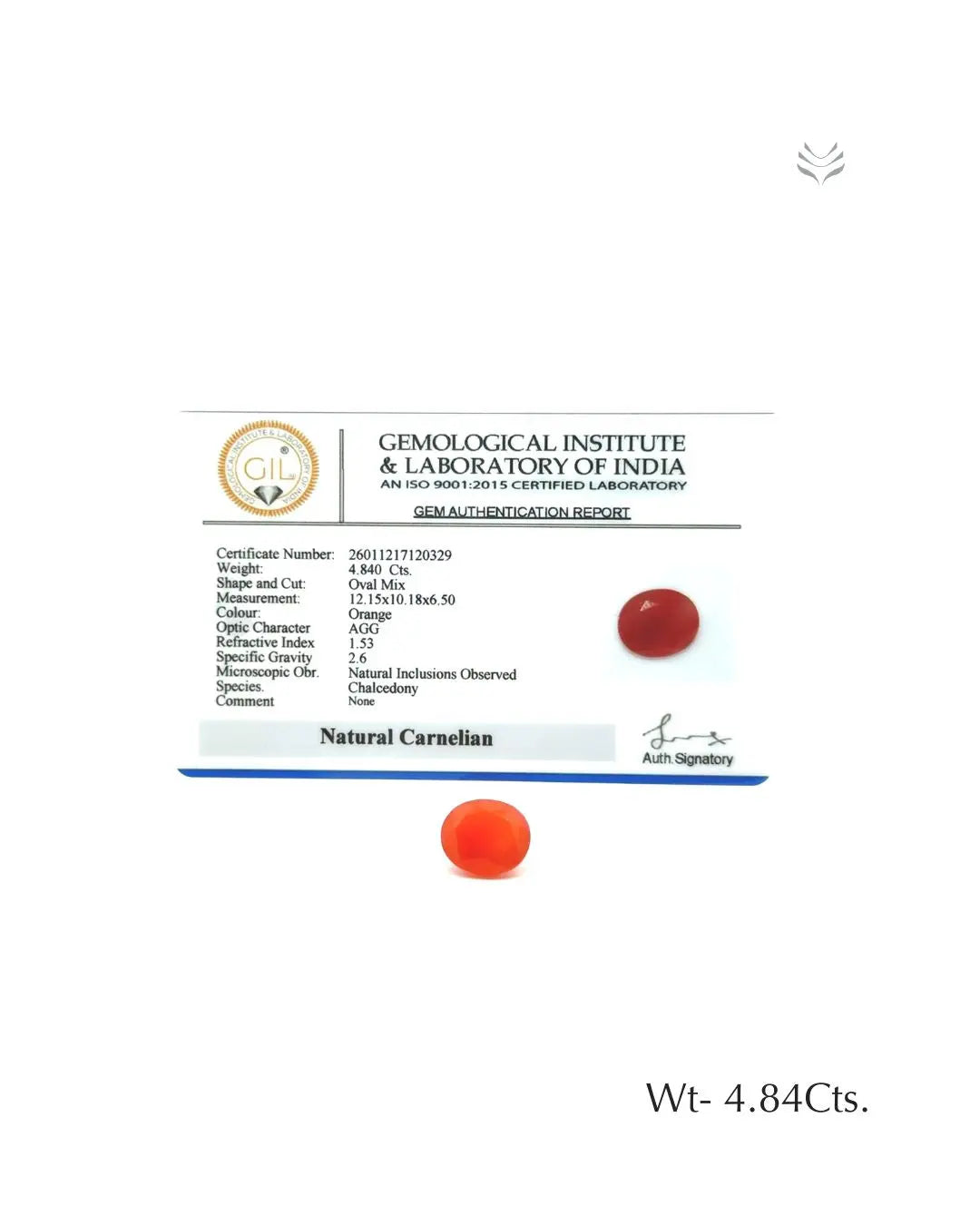 Carnelian - 4.84 Ct  Gemstones