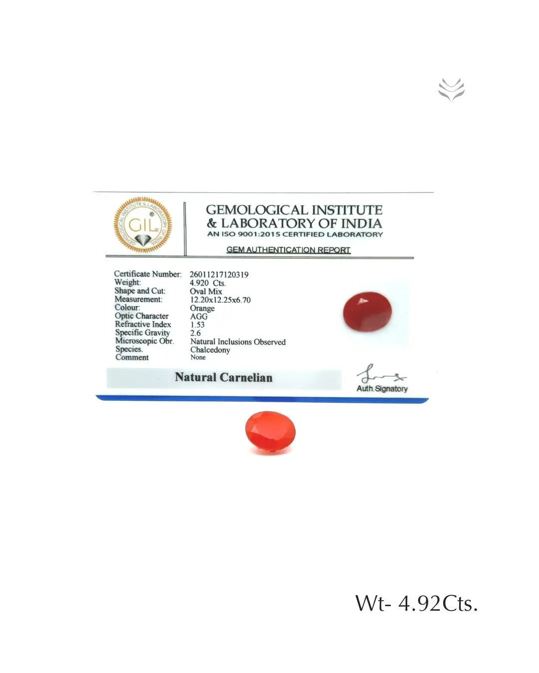 Carnelian - 4.92 Ct  Gemstones