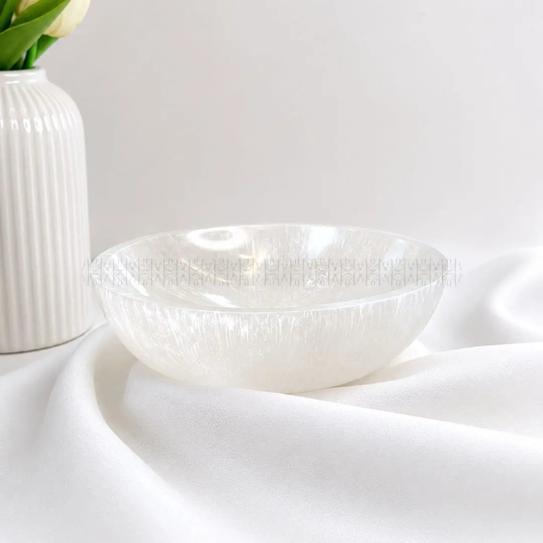 Celestial Aura Selenite Bowl Regular  pyramid