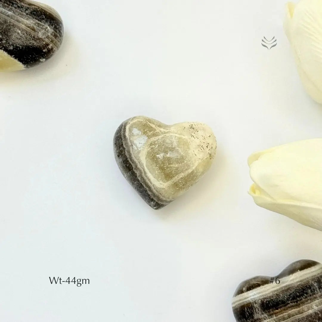 Cheat Proof Zebra Calcite Heart  Crystal Heart