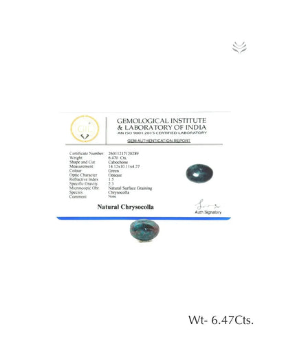 Chrysocolla - 6.47 Ct  Gemstones