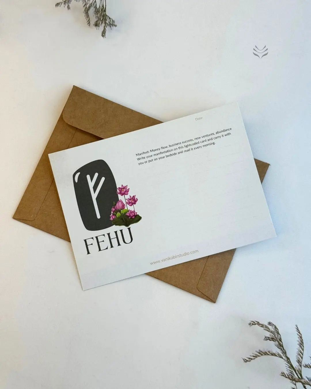 Fehu- For Wealth and Abundance (Rune Manifestation Card) 