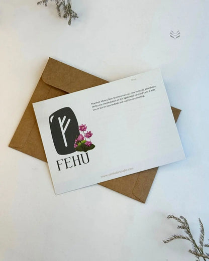 Fehu- For Wealth and Abundance (Rune Manifestation Card) 