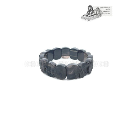 Stress Releaser Flat Natural Chintamani Tektite Bracelet 