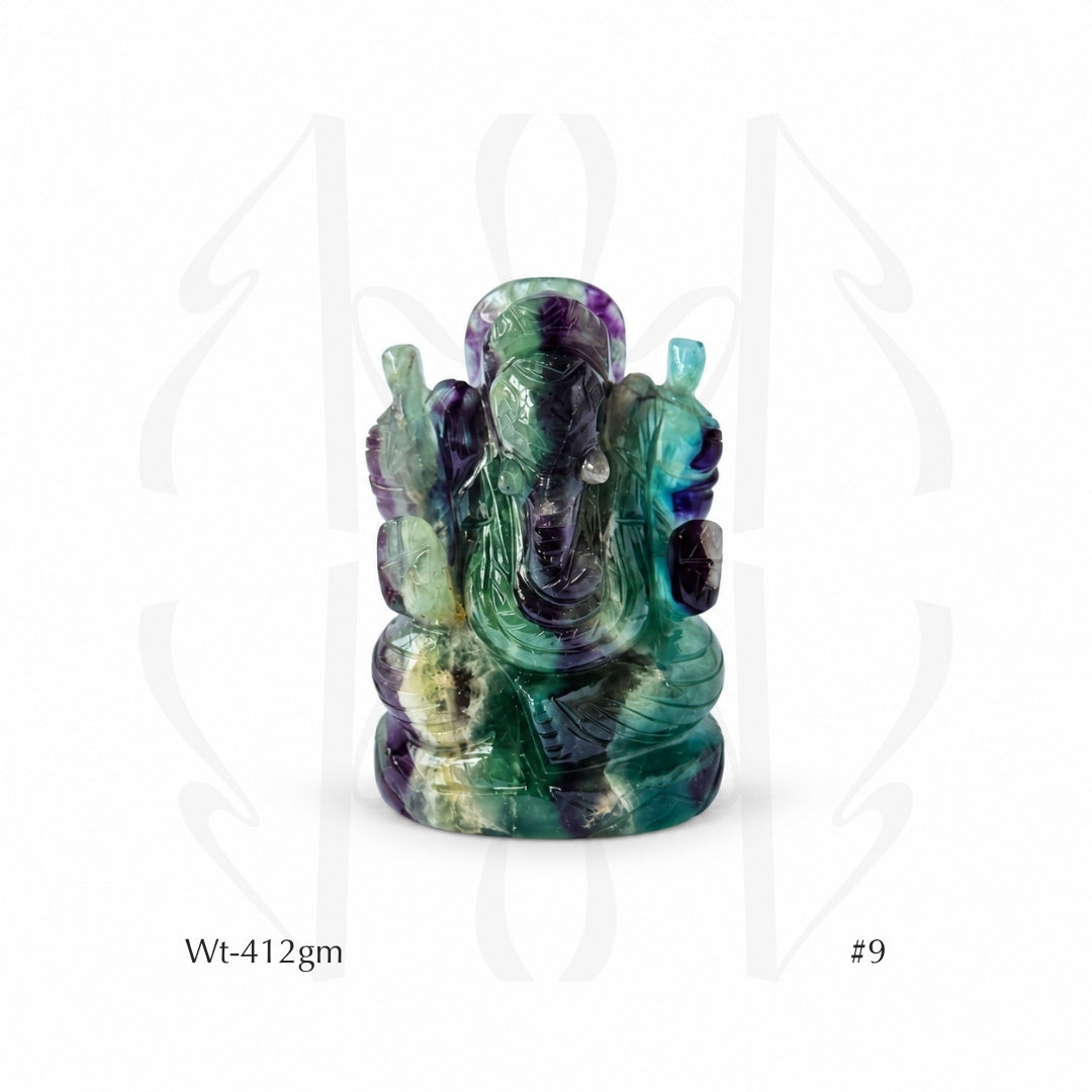 Fluorite Ganesha  Idol