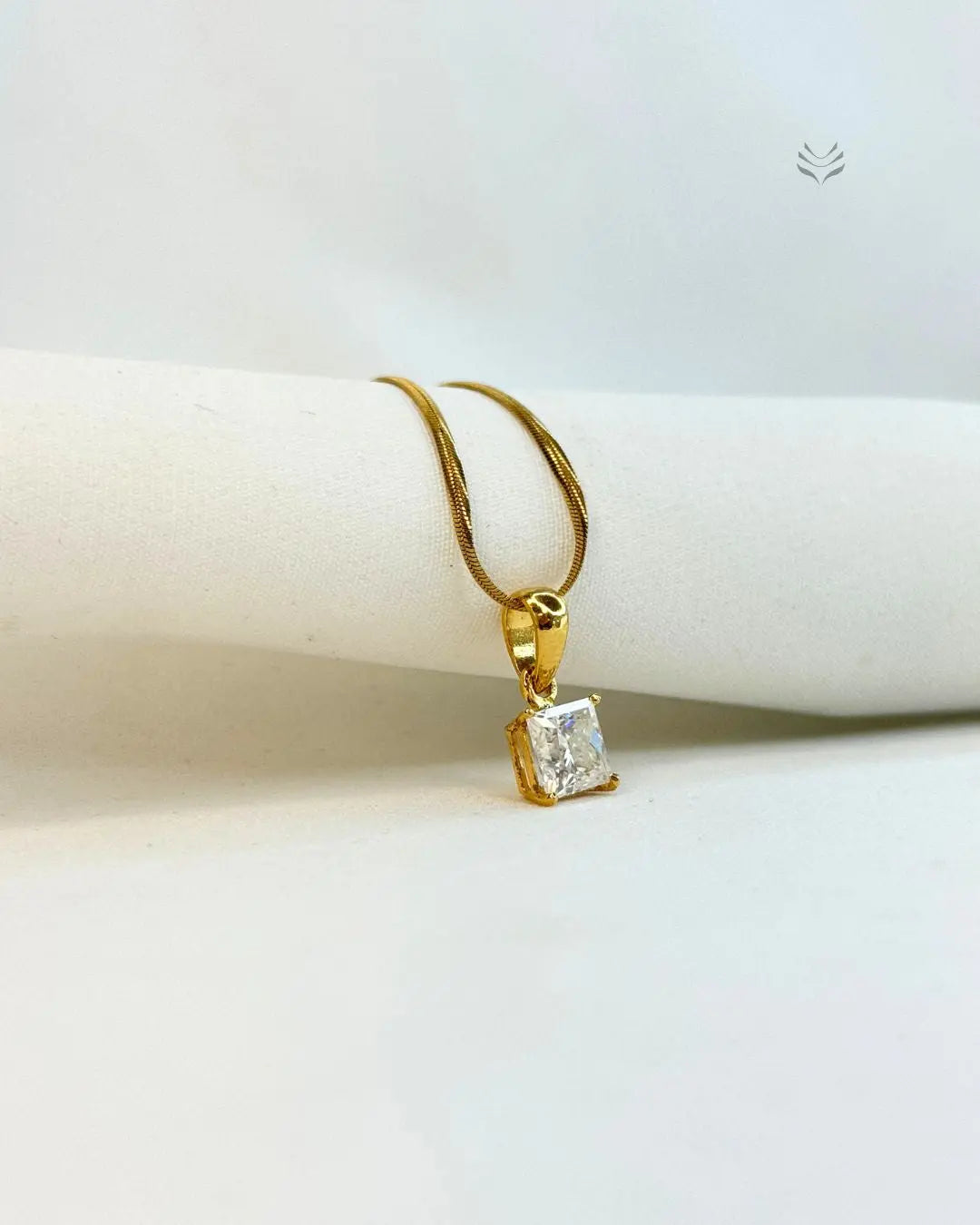 Freya Square Silver Gold-plated Pendant 