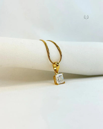 Freya Square Silver Gold-plated Pendant 