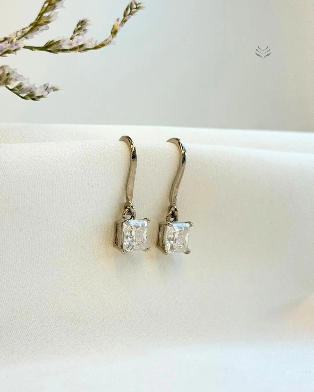 Freya Square Silver Loop Earrings 