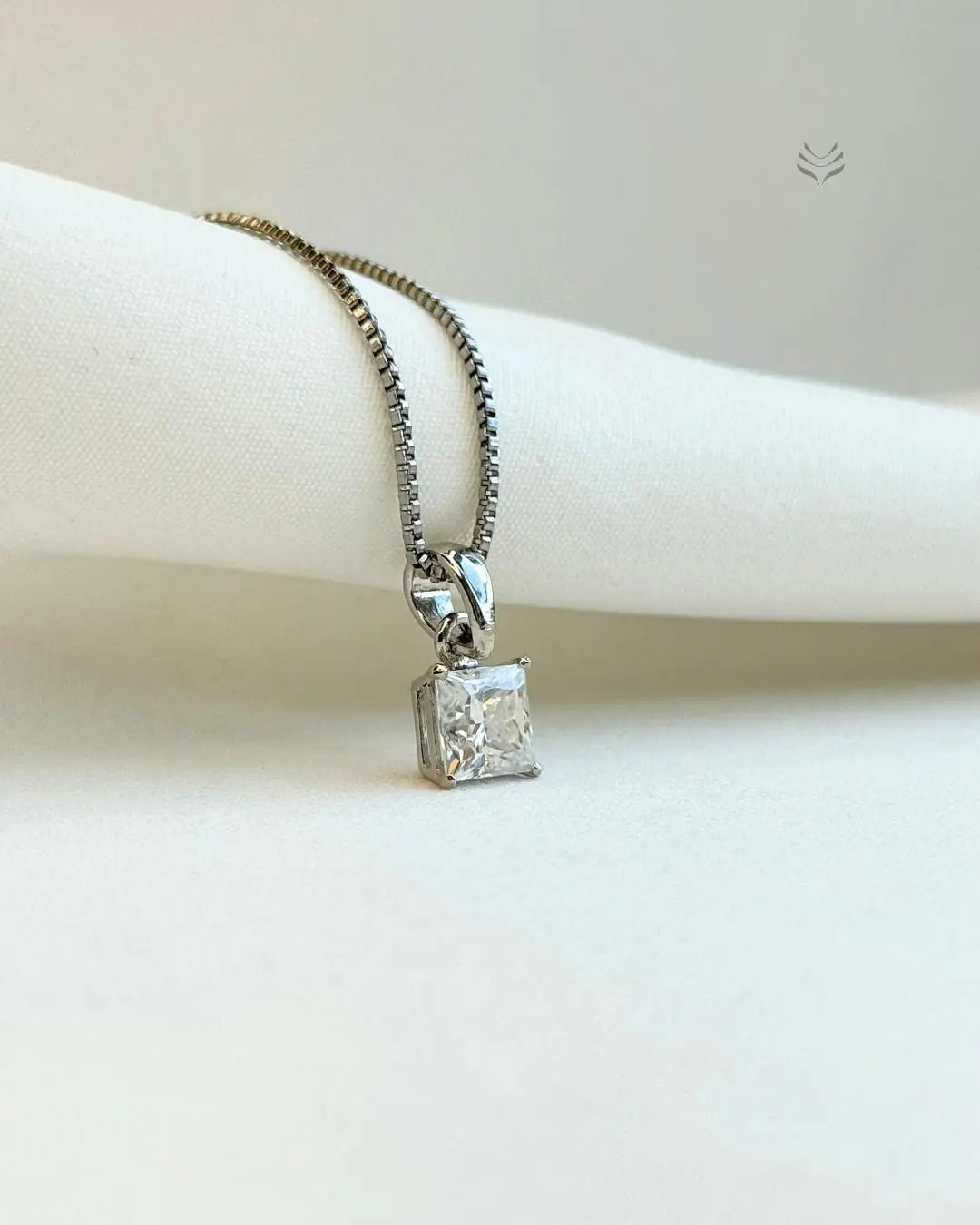 Freya Square Silver Pendant 