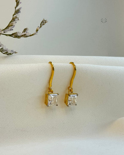 Freya Square Silver Gold-plated Loop Earrings 