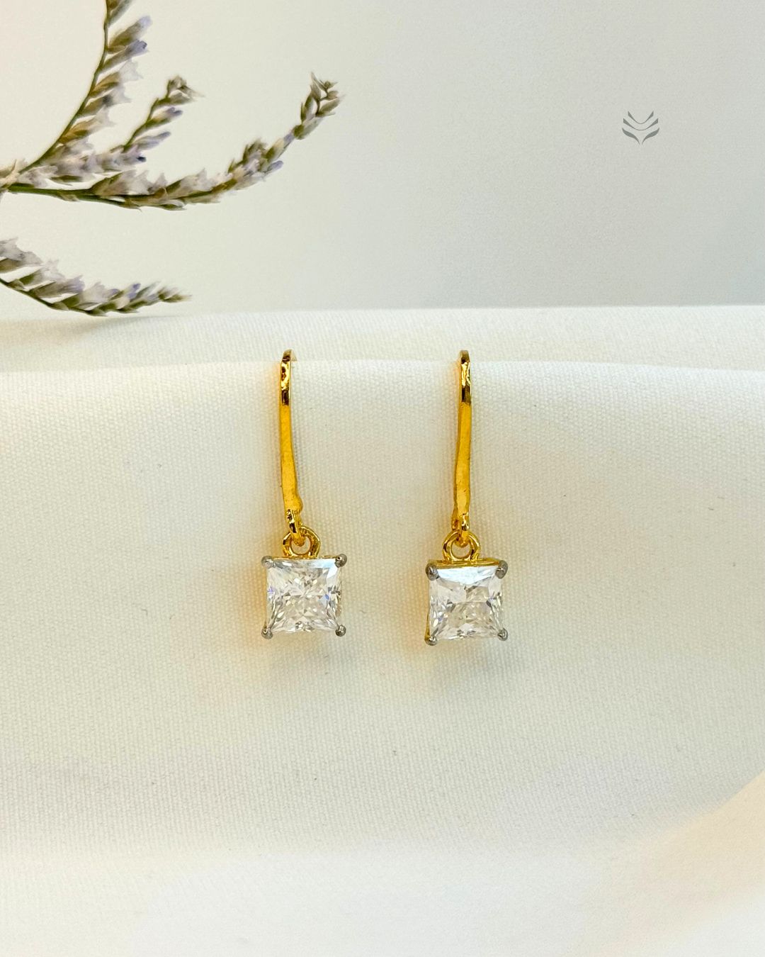 Freya Square Silver Gold-plated Loop Earrings 