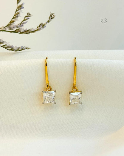 Freya Square Silver Gold-plated Loop Earrings 