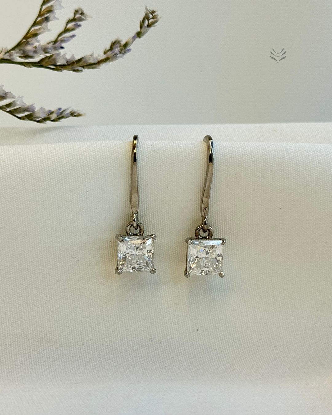 Freya Square Silver Loop Earrings 