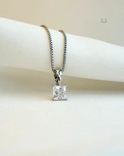 Freya Square Silver Pendant 