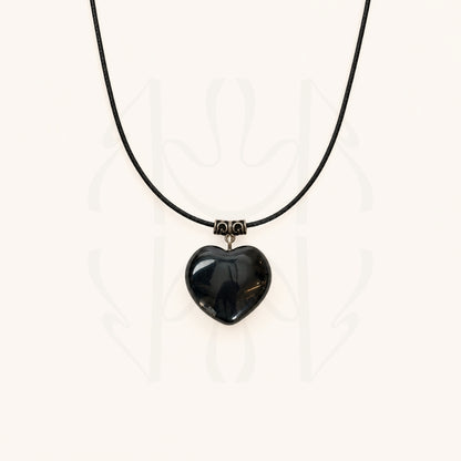 Good Witch Black Obsidian Heart Pendant