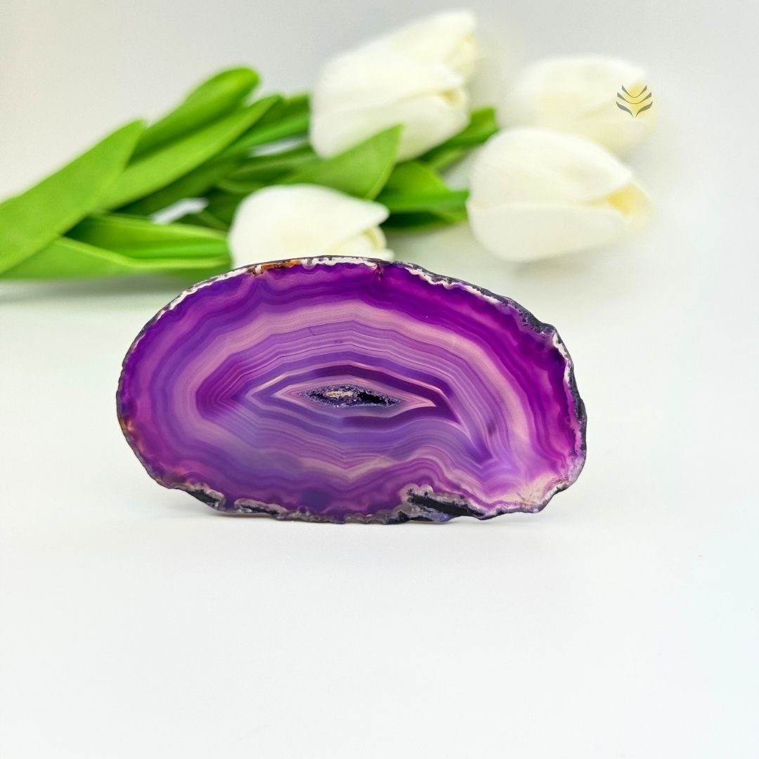 Galactic Wisdom Purple Agate Portal Slice