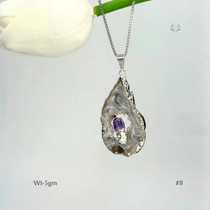 Geode With Pinned Amethyst Pendant  Jewellery