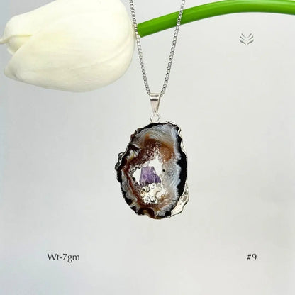 Geode With Pinned Amethyst Pendant  Jewellery