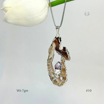Geode With Pinned Amethyst Pendant  Jewellery