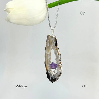 Geode With Pinned Amethyst Pendant  Jewellery