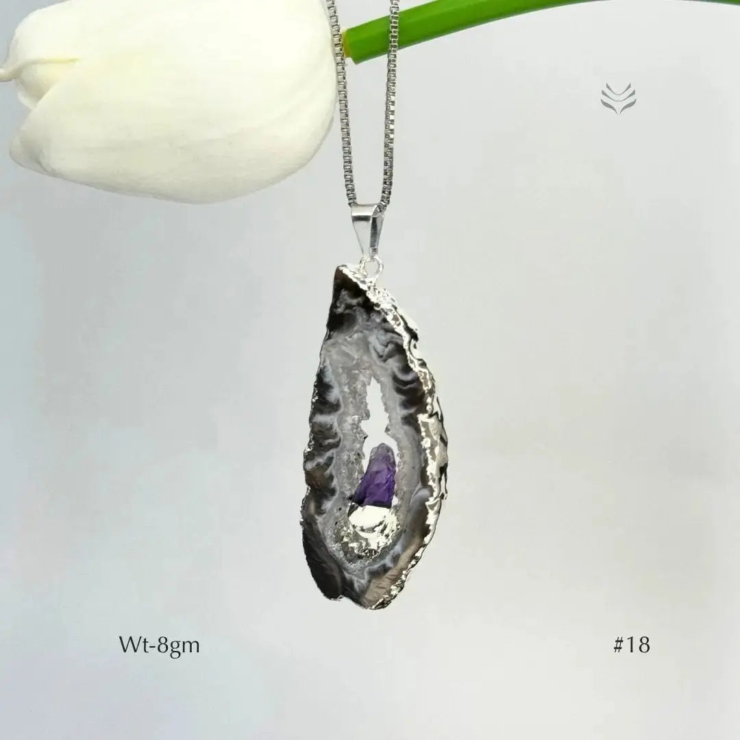 Geode With Pinned Amethyst Pendant  Jewellery
